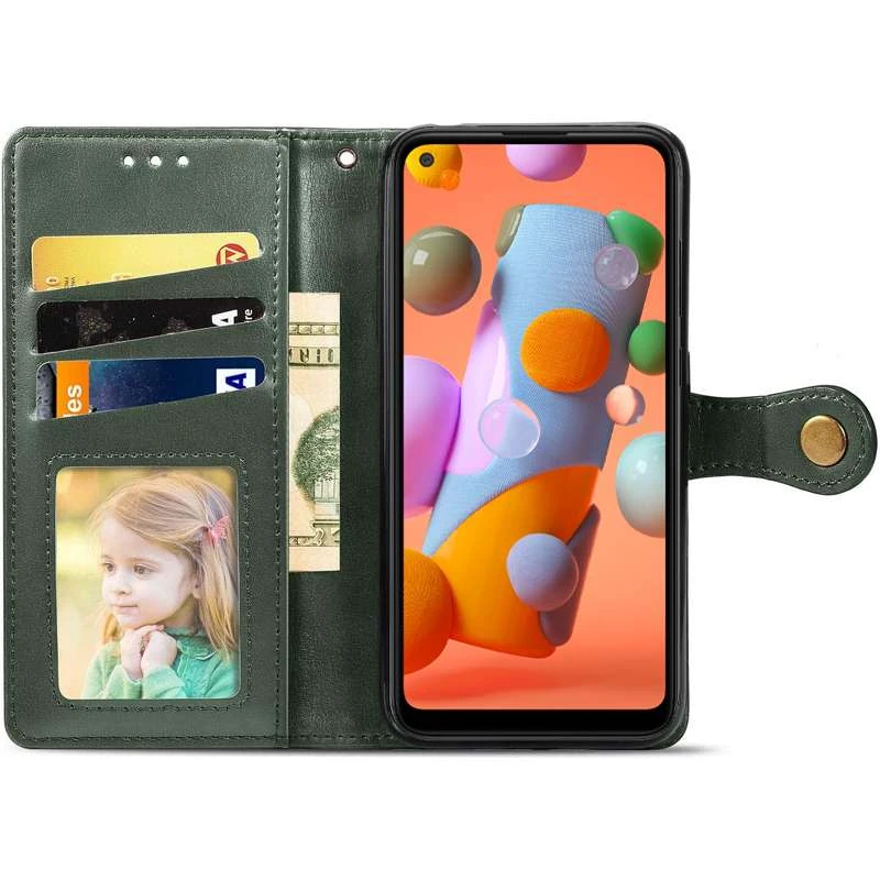 Чехол-книжка GETMAN Gallant  для Samsung Galaxy A11 – Зеленый. Фото 2 из 4