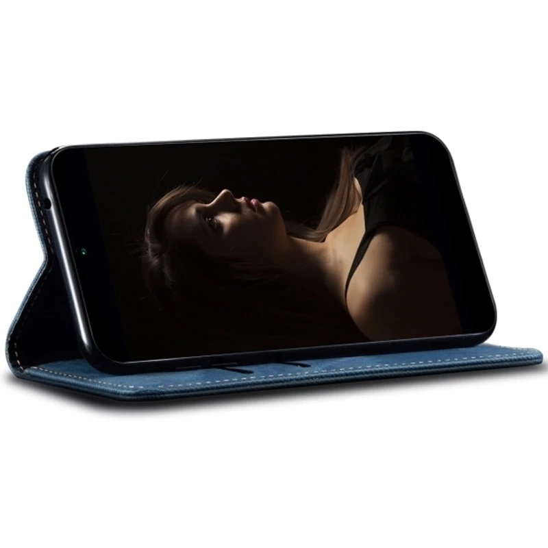 Шкіряний чохол-книжка Urban Denim series для Samsung Galaxy A56 5G – Blue. Фото 3 з 4