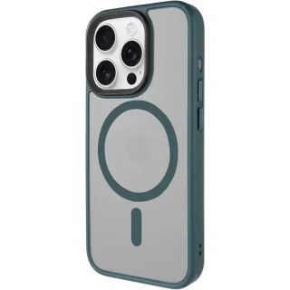TPU+PC чехол Metal Buttons with Magnetic Fit для Apple iPhone 14 Pro (6.1") — Зеленый / Dark Green