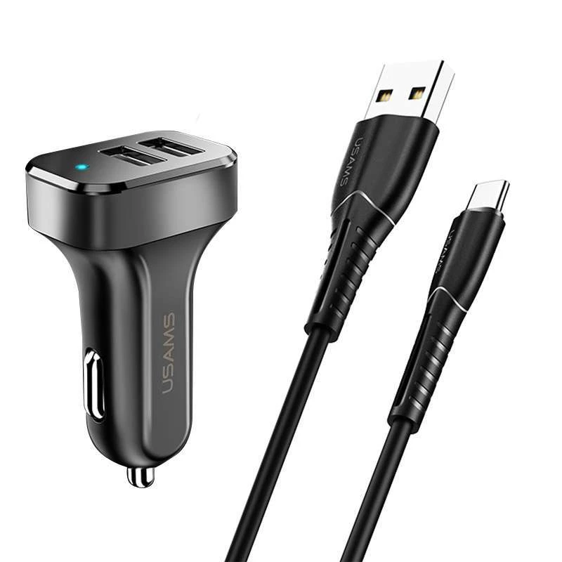 

АЗП Usams C13 2.1A Dual USB + U35 Type-C cable (1m)