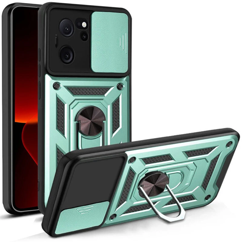 Удароміцний чохол Ummi Camshield Serge Ring (in box) для Xiaomi Poco M4 Pro 4G – Зелений / Green. Фото 1 з 1