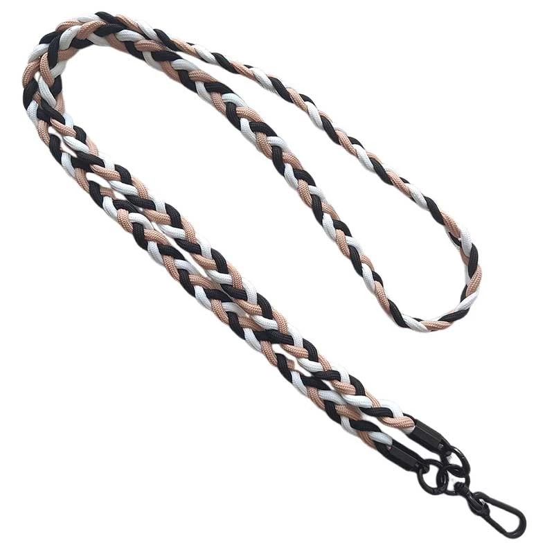 Плетенный шнурок (5мм) 120см – Camel / White / Black. Фото 2 из 3