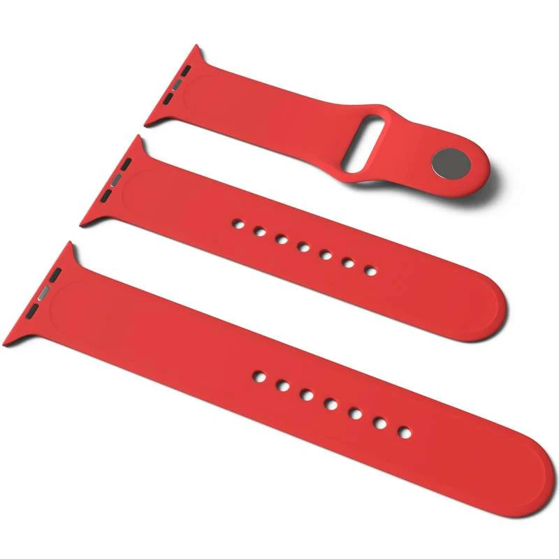 

Силиконовый ремешок для Apple Watch Sport Band 38 / 40 (S/M & M/L) 3pcs (Красный / Red), Червоний / red