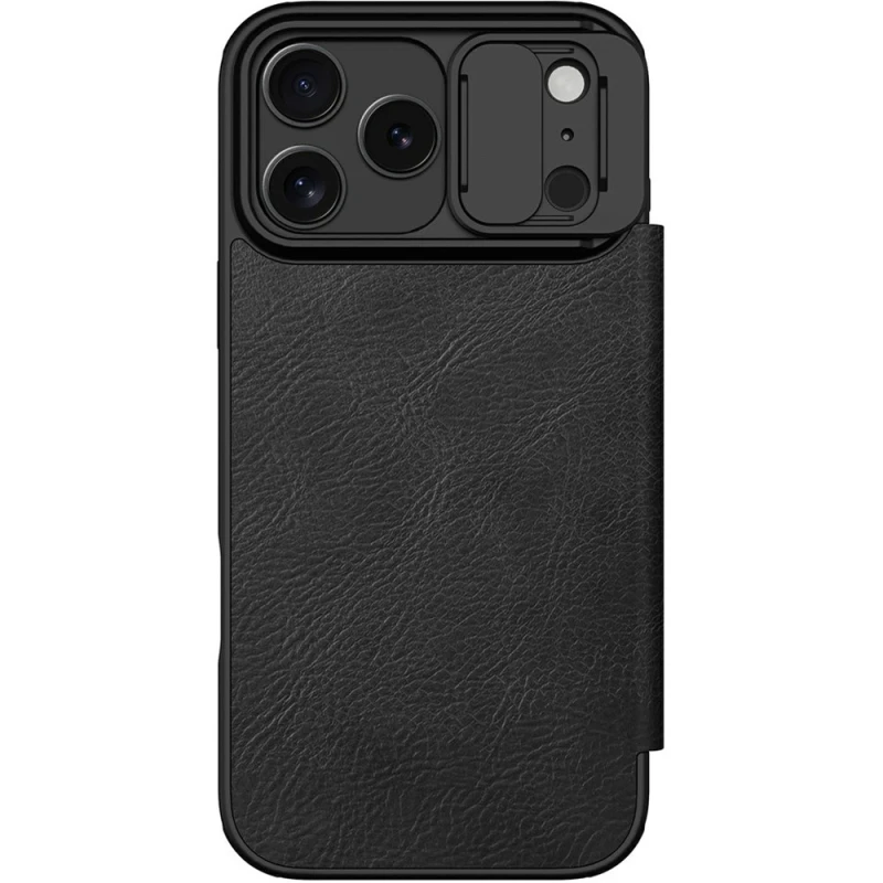 Кожаный чехол-книжка Nillkin Qin Pro Camshield для Apple iPhone 18 Pro – Black. Фото 3 из 6