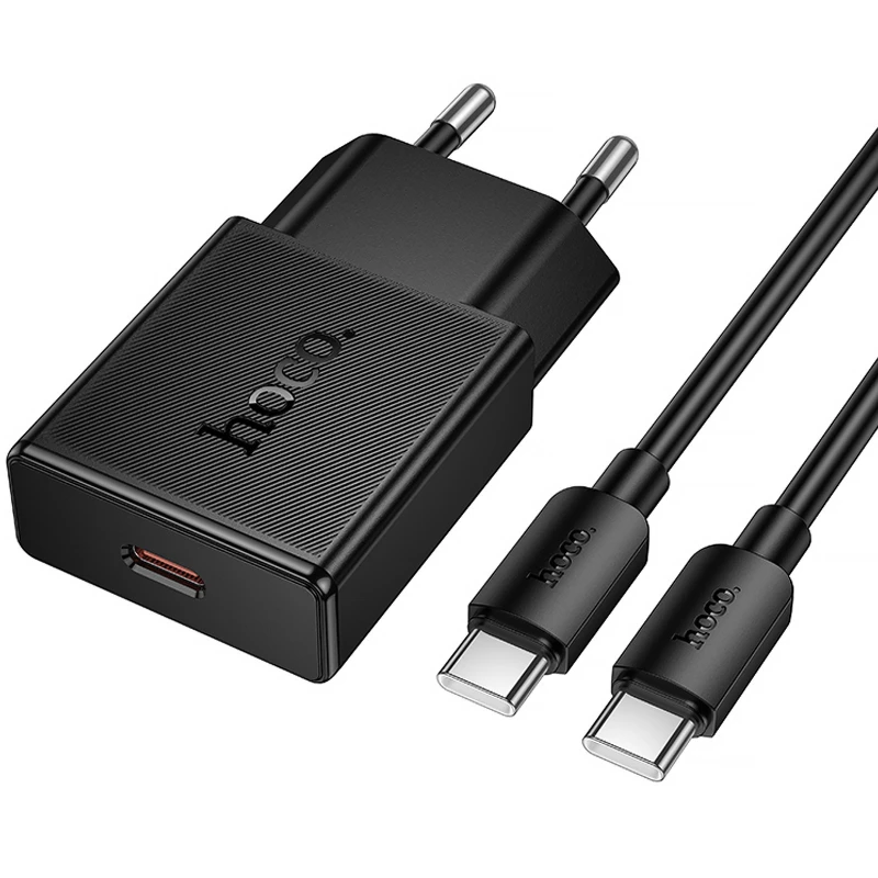 МЗП Hoco N74 Speed ultra-thin PD25W (1USB-C) + кабель Type-C to Type-C – Black. Фото 2 з 4