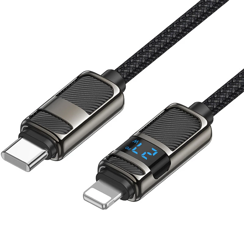 Дата кабель Hoco U137 Line with display Type-C to Lightning 27W (1.2m) – Black. Фото 2 з 6