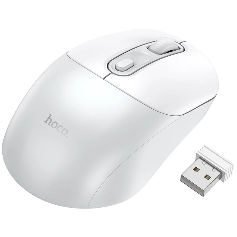 Миша Hoco GM28 2.4G – White / Gray. Фото 2 з 5
