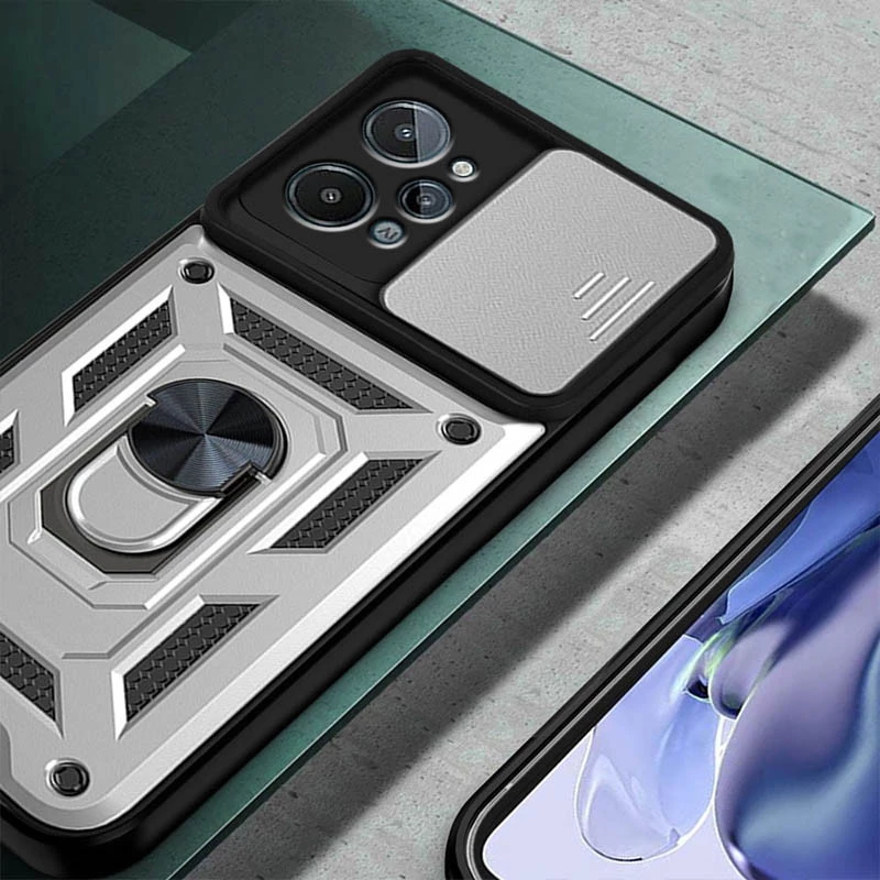 Ударопрочный чехол Serge Ring с защитой камеры для Realme C31 – Серебряный. Фото 2 из 4