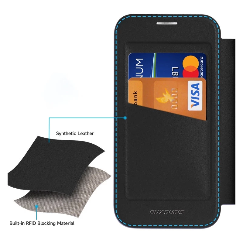 Чохол книжка Dux Ducis з MagSafe на Apple iPhone 16 – Black. Фото 3 з 8