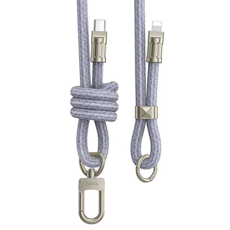 Дата кабель-шнурок Hoco GH7 Elegant Type-C to Lightning (1.8m) – Denim Blue. Фото 1 з 6