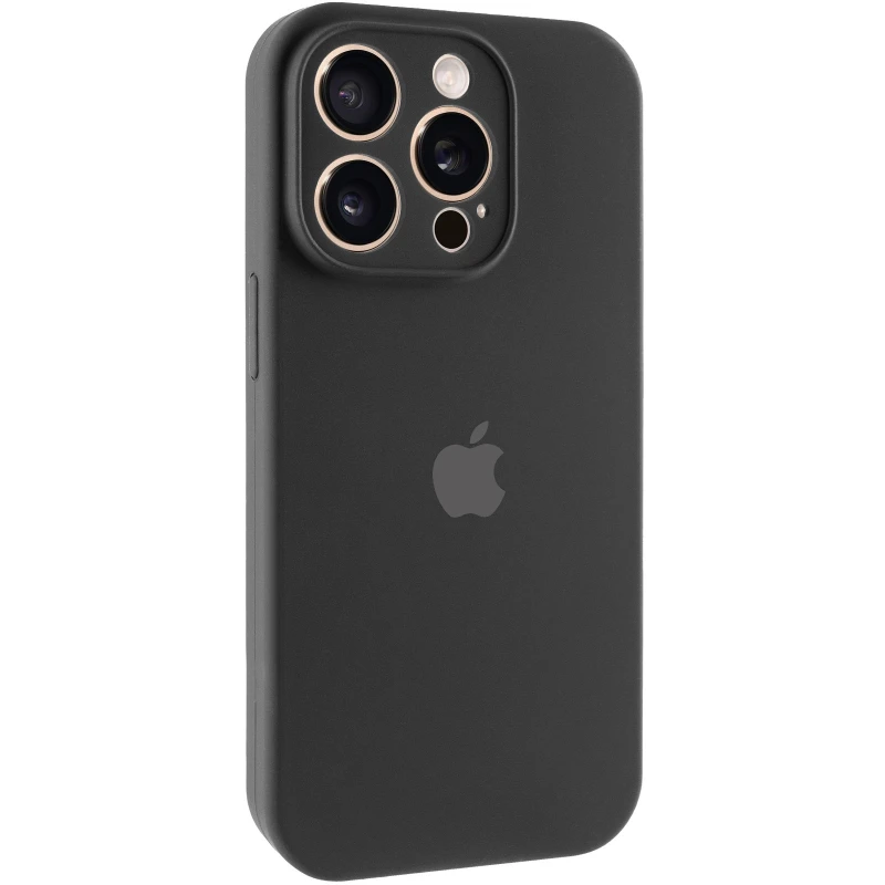 Чехол Silicone Case с защитой камеры для Apple iPhone 14 Pro Max (6.7") – Черный / Black. Фото 2 из 8