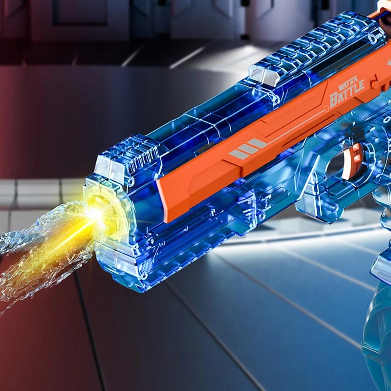 Водяний акумуляторний пістолет Water Gun 66-35 (500ml) with lithium battery – Blue / Orange. Фото 3 з 8