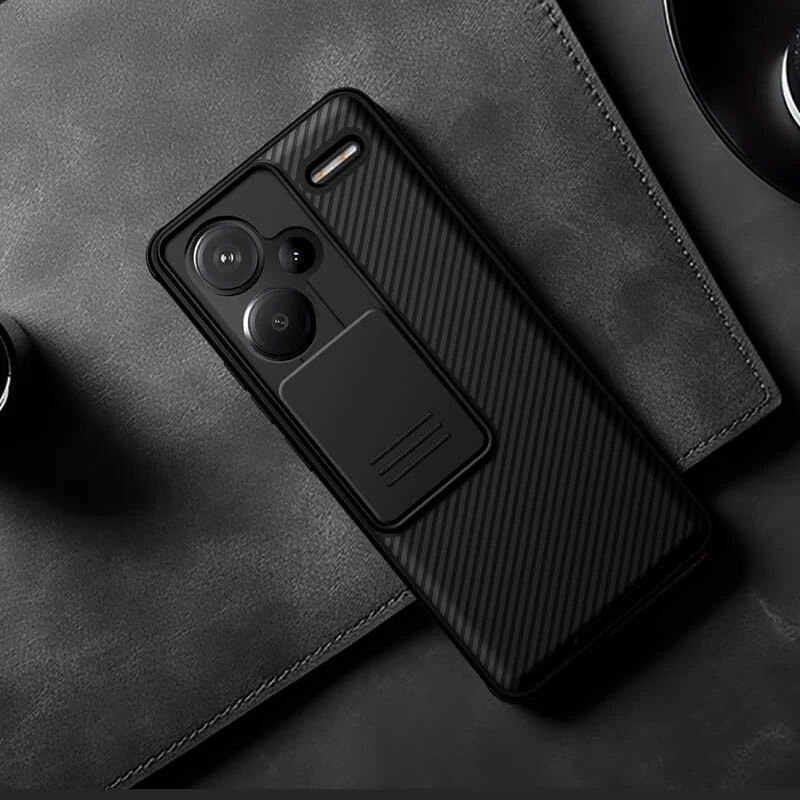 Карбована накладка Nillkin Pro зі шторкою для камери на Xiaomi Redmi Note 13 Pro+ – Black. Фото 7 з 7