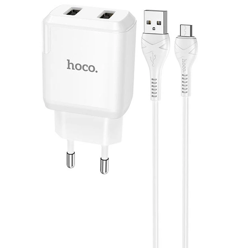

МЗП HOCO N7 (2USB/2,1A) + USB - MicroUSB (Білий)