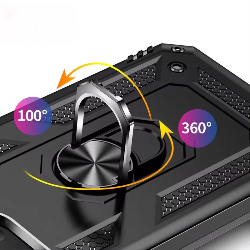 Протиударний чохол Serge Ring з кільцем на Xiaomi Redmi 13C – Чорний. Фото 3 з 4