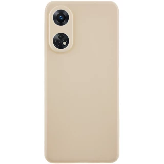 Цветной силиконовый чехол с защитой камеры для Oppo Reno 8T 4G — Бежевый / Antigue White