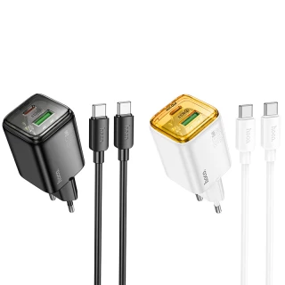 СЗУ Hoco N53 Monsoon PD30W+QC3.0 (1USB-A/1C) + Type-C to Type-C фото 1 СЗУ Hoco N53 Monsoon PD30W+QC3.0 (1USB-A/1C) + Type-C to Type-C фото 1 из 1