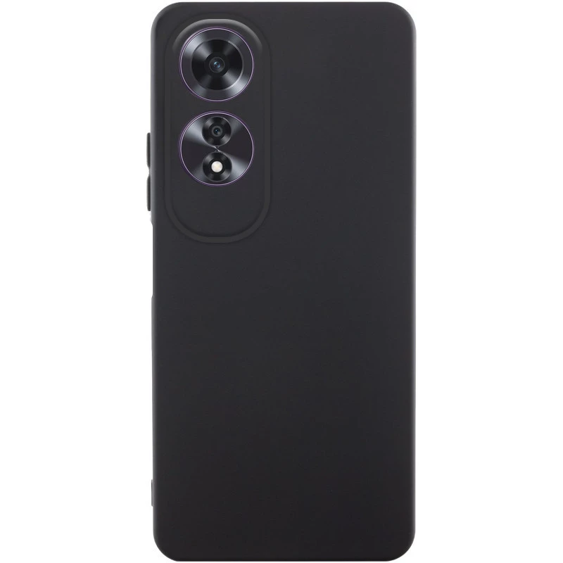 Кольоровий силіконовий чохол GETMAN із закритою камерою для Oppo A60 – Чорний / Black. Фото 1 з 2