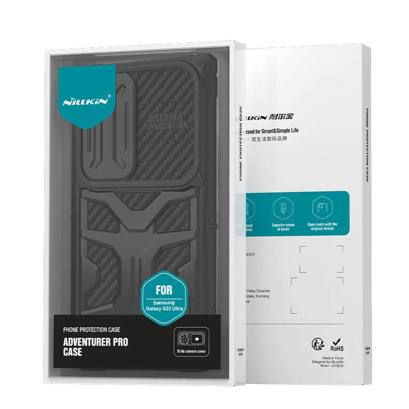 TPU+PC чехол Nillkin CamShield Adventurer Pro с шторкой на камеру для Samsung Galaxy S23 Ultra – Armor Black. Фото 7 из 7