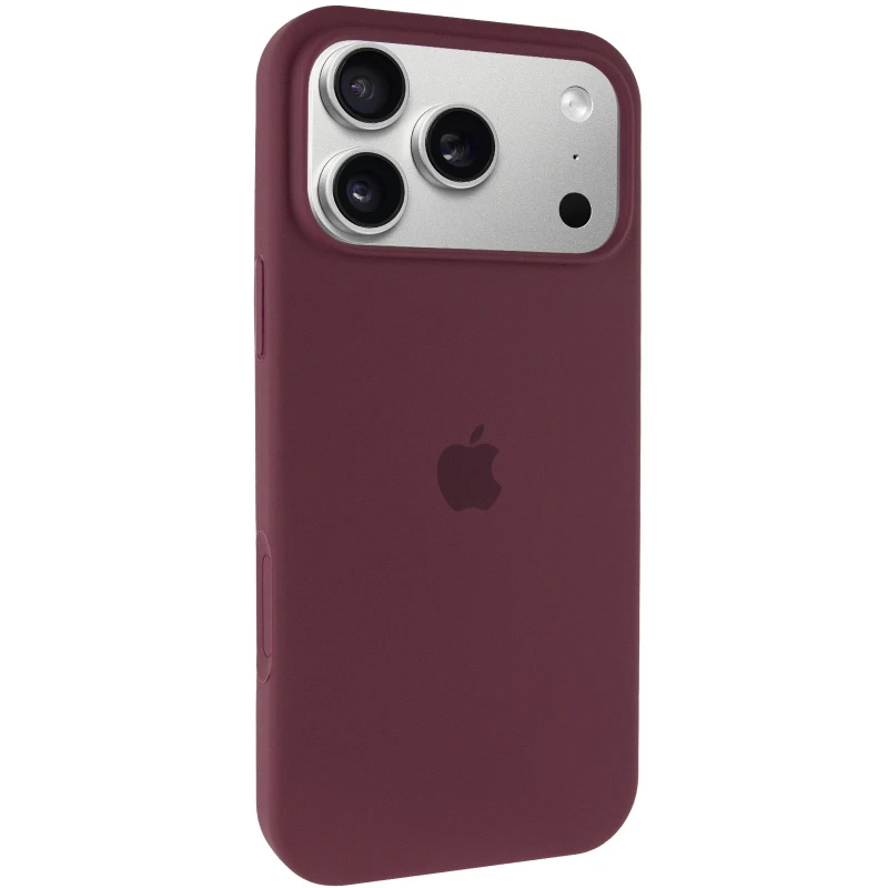 Чохол Silicone Case з закритим низом на Apple iPhone 17 Pro (6.3") – Бордовий / Plum. Фото 2 з 6