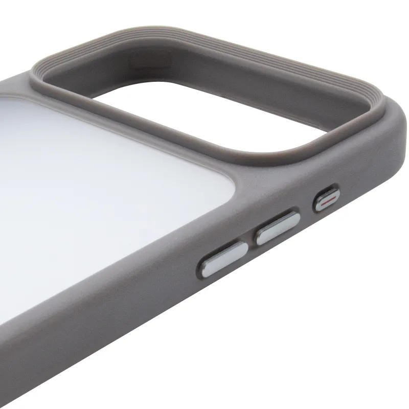 TPU+PC з металевими кнопками на Apple iPhone 18 Pro Max – Сірий / Grey. Фото 5 з 7