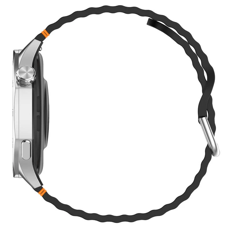 Силіконовий ремінець Wavy для Smart Watch 20mm – Black. Фото 4 з 4