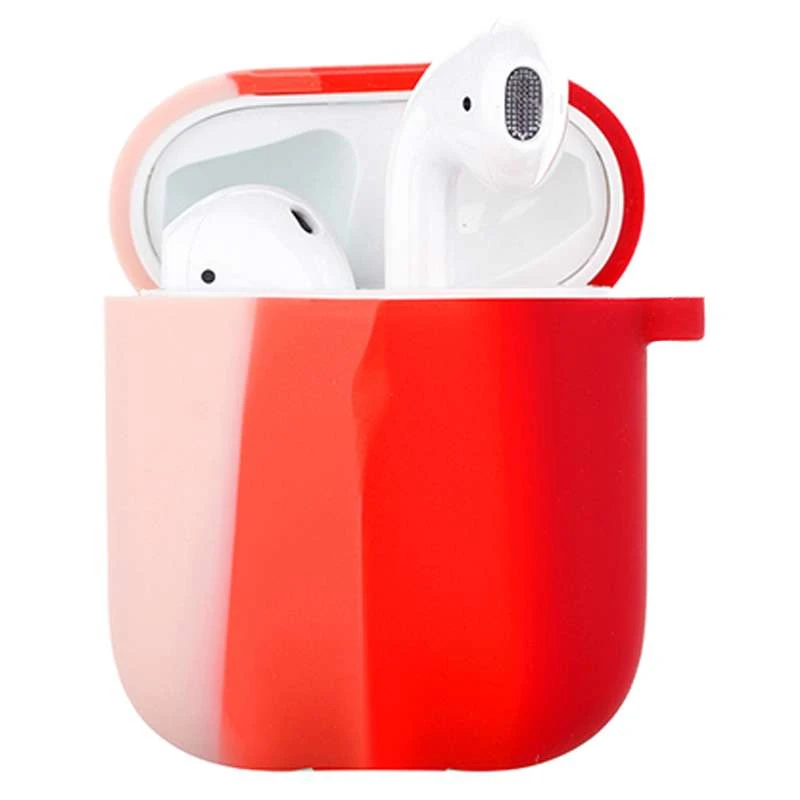 

Силиконовый футляр Colorfull для наушников AirPods 1/2 (Розовый / Красный), Рожевий / червоний