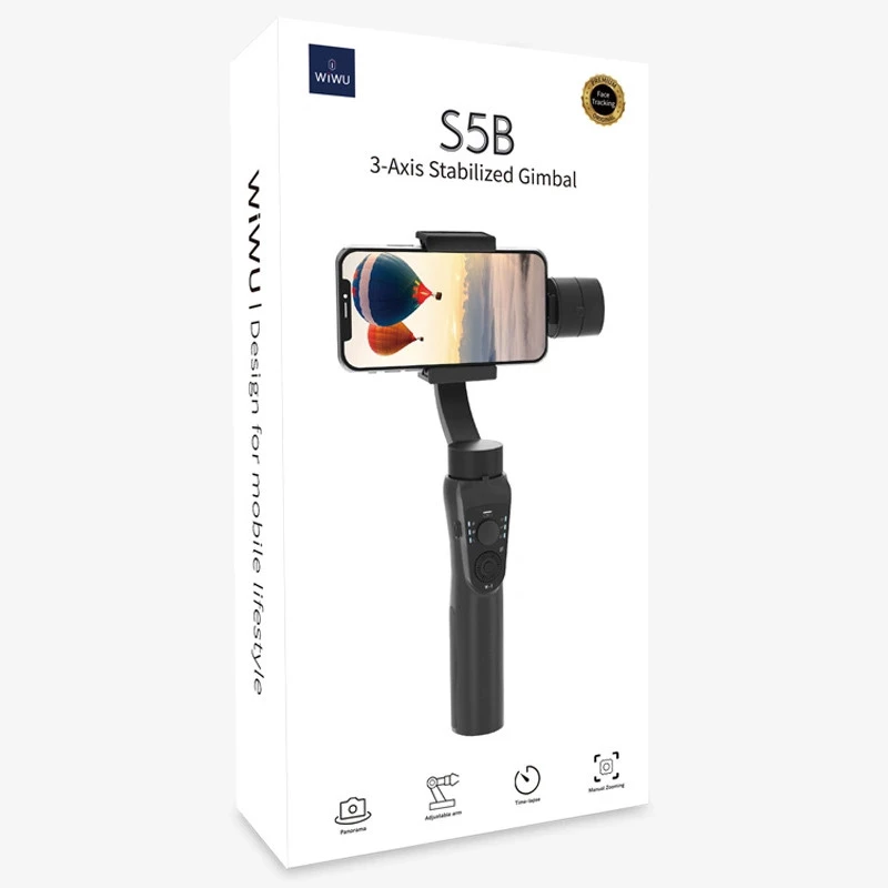 Стабілізатор WIWU S5B Three-Axis Motorized Gimba Stabilizer – Black. Фото 6 з 7