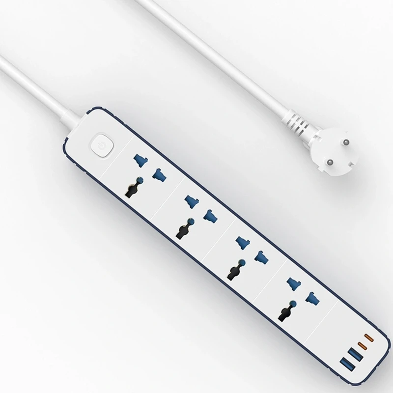 Подовжувач WIWU S007 Power Strip PD20W (2USB-A/2C/4xSocket) (2m) – White. Фото 3 з 4