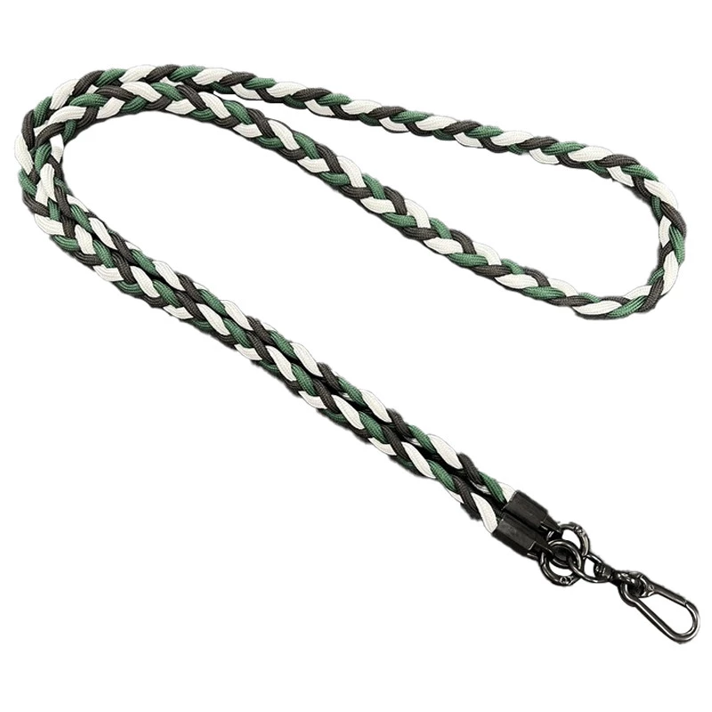 Плетенный шнурок (5мм) 120см – Dark Green / Black / White. Фото 2 из 3