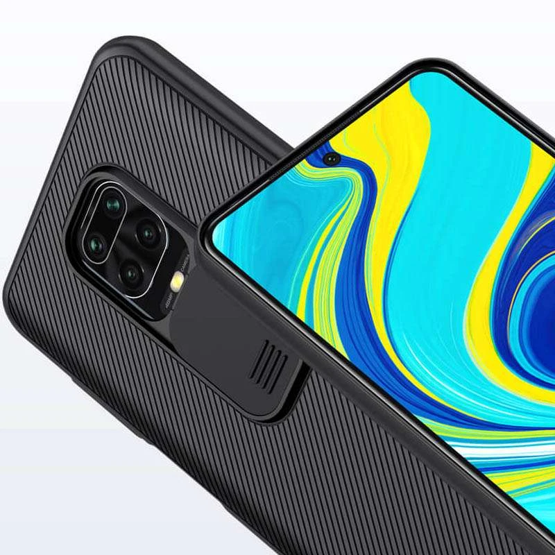Карбована накладка Nillkin зі шторкою для камери на Xiaomi Redmi Note 9s / Note 9 Pro / Note 9 Pro Max – Чорний / Black. Фото 6 з 6
