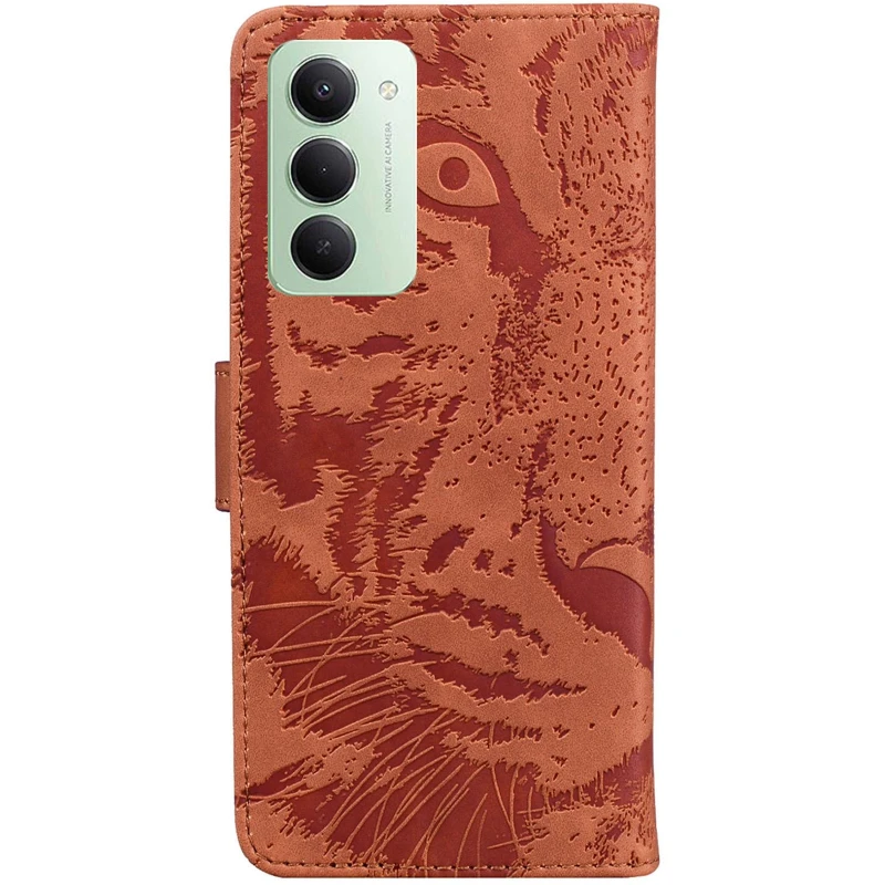 Шкіряний чохол-книжка Tiger для Xiaomi Redmi 15 (EU) – Brown. Фото 3 з 7