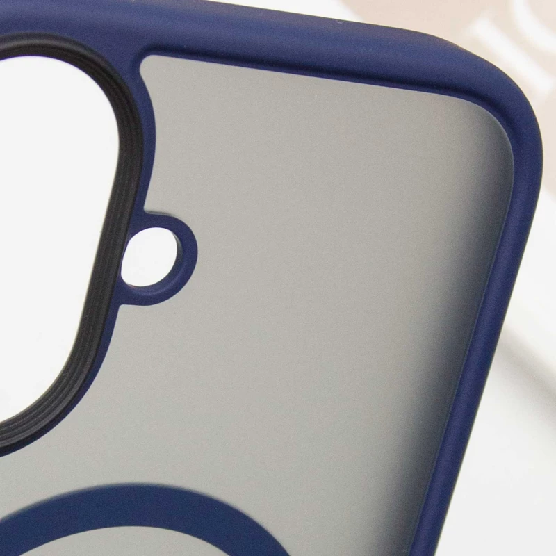 TPU+PC з металевими кнопками та MagSafe на Apple iPhone 16 – Синій. Фото 6 з 8