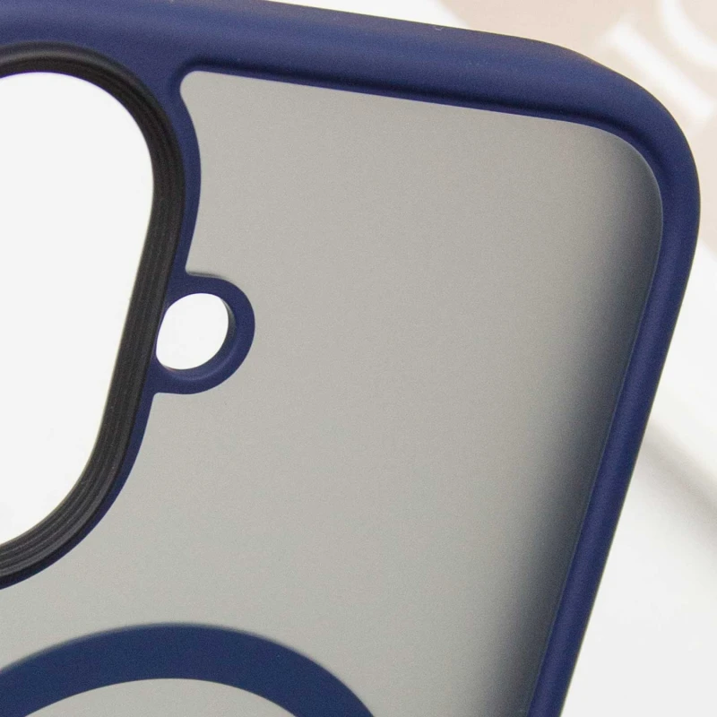 TPU+PC с металлическими кнопками и MagSafe для Apple iPhone 16 – Синий / Navy Blue. Фото 5 из 8