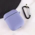 Силіконовий футляр з мікрофіброю для навушників Airpods 1/2 – Сірий / Lavender Gray. Фото 3 з 6