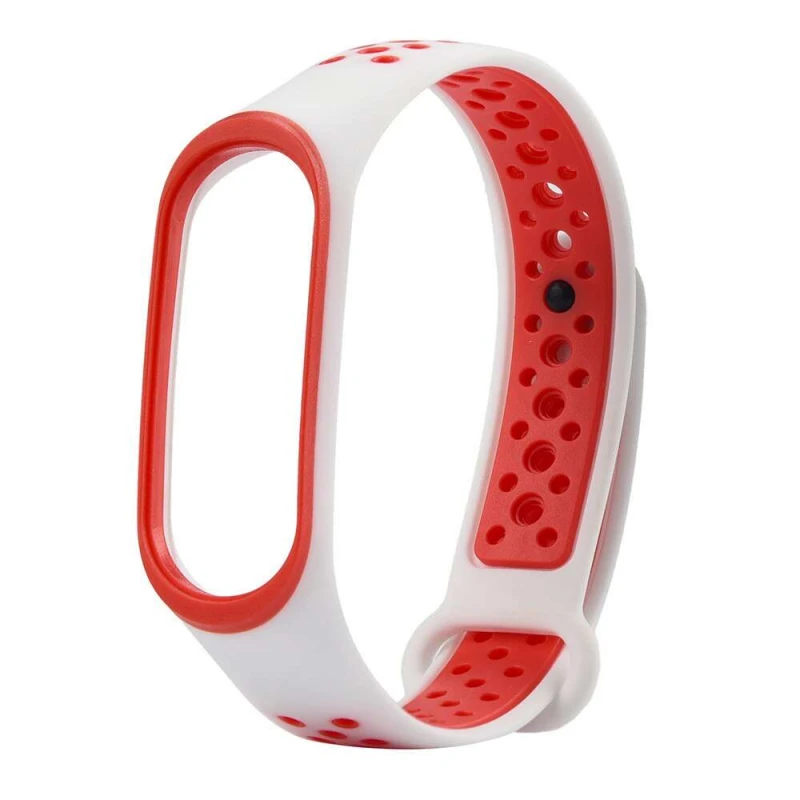 

Ремінець Sport для Xiaomi Mi Band 3/4 (Білий / Червоний)