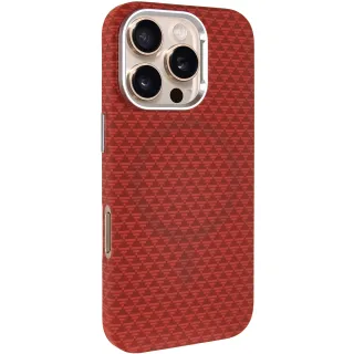 Чохол TPU+PC KVZV Triangular Pattern with Magnetic Fit для Apple iPhone 16 Pro — Red