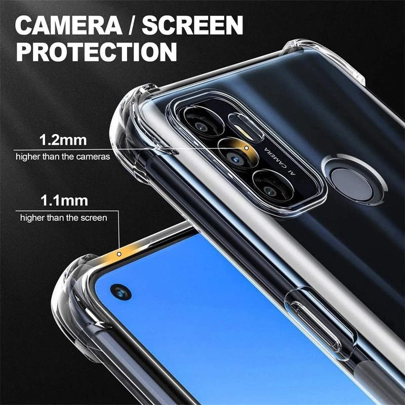 Ультратонкий силіконовий чохол GETMAN з критими бортами та камерою для Oppo A53 / A32 / A33 – Безбарвний (прозорий). Фото 3 з 7