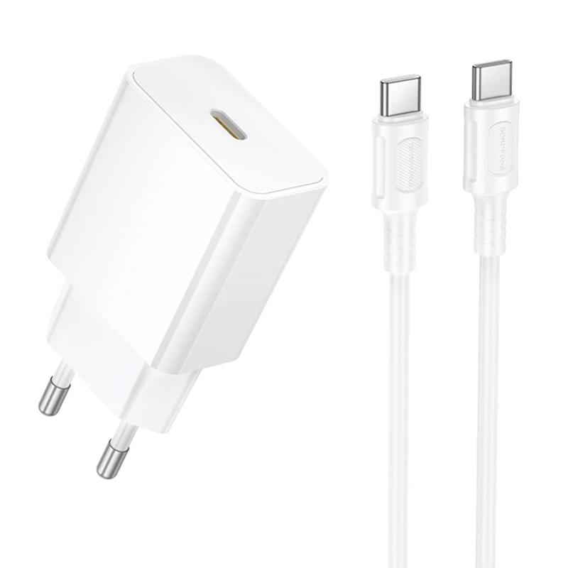 СЗУ Borofone BA112A Star PD20W (1USB-C) + кабель Type-C to Type-C фото 1 из 1