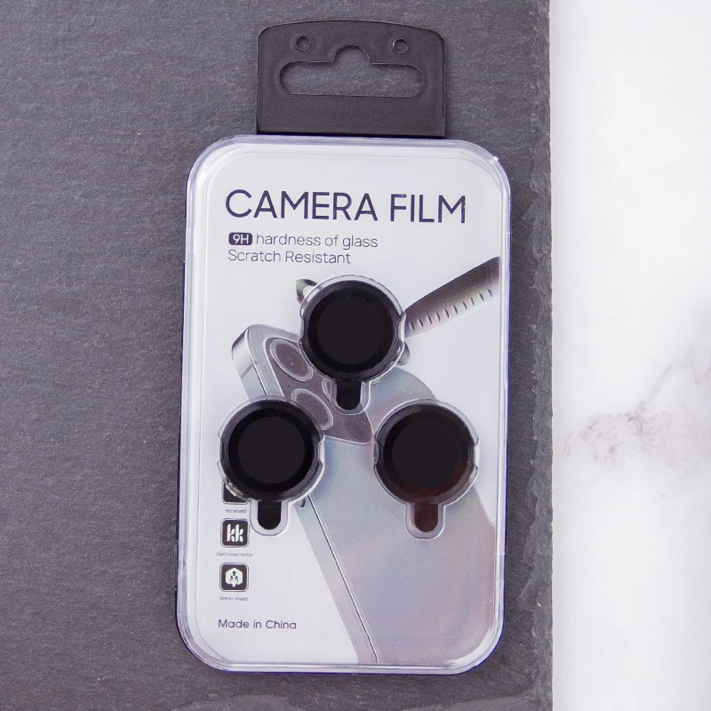 Металлическое защитное стекло на камеру для Apple iPhone 15 Pro (6.1") – Черный / Black. Фото 5 из 9