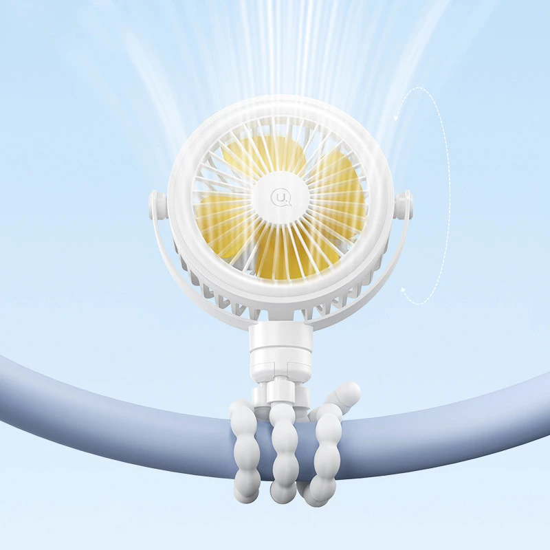 Портативний вентилятор Usams ZB289 Baby Stroller fan 2000mAh – White. Фото 3 з 6