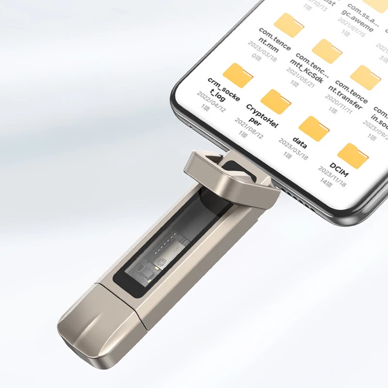 Флеш накопичувач USAMS US-ZB279 USB3.2+Type-C GEN1 Dual Ports Aluminum Alloy 10G Flash Drive 256G – silver. Фото 7 з 7