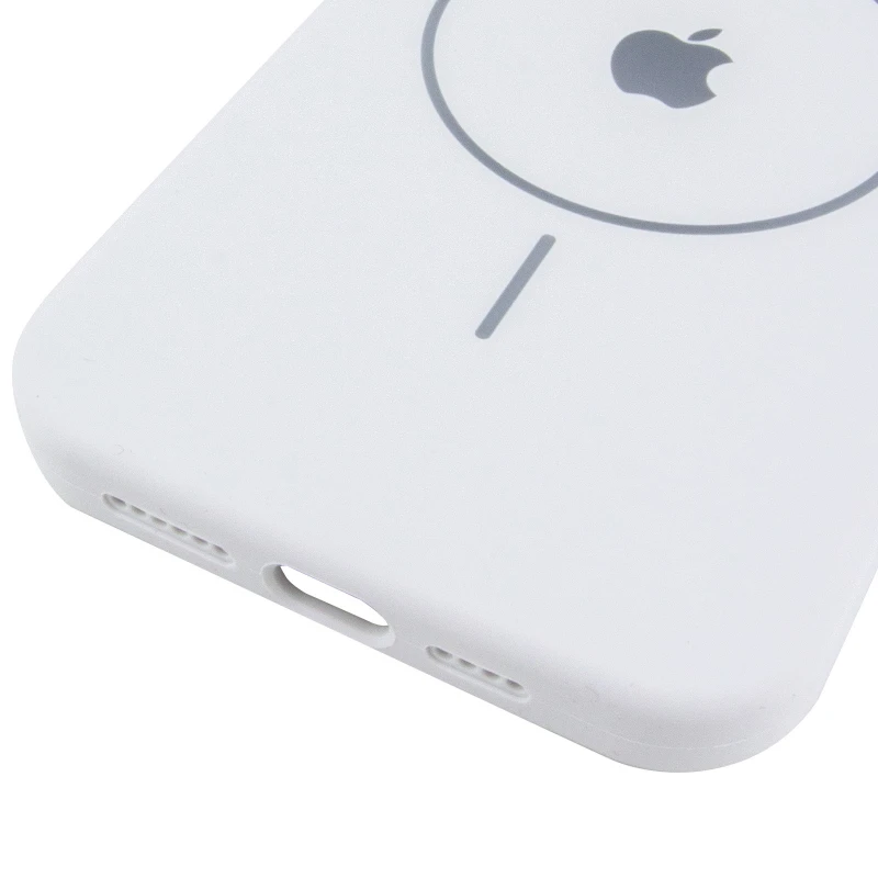 Чохол Silicone Case Full Protective (AA) V2 with MagSafe для Apple iPhone 15 (6.1") – Білий / White. Фото 6 з 6