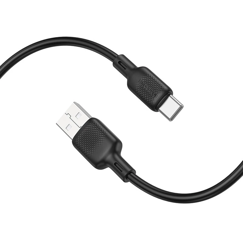 Дата кабель Borofone BX113 Lenny USB to Type-C 3A (2m) – Black. Фото 4 з 6