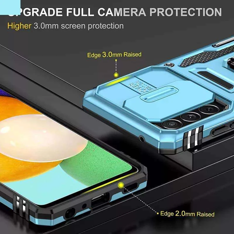 Ударостійкий чохол Square Ring зi шторкою на камеру на Samsung Galaxy A53 5G – Блакитний / Light Blue. Фото 9 з 14