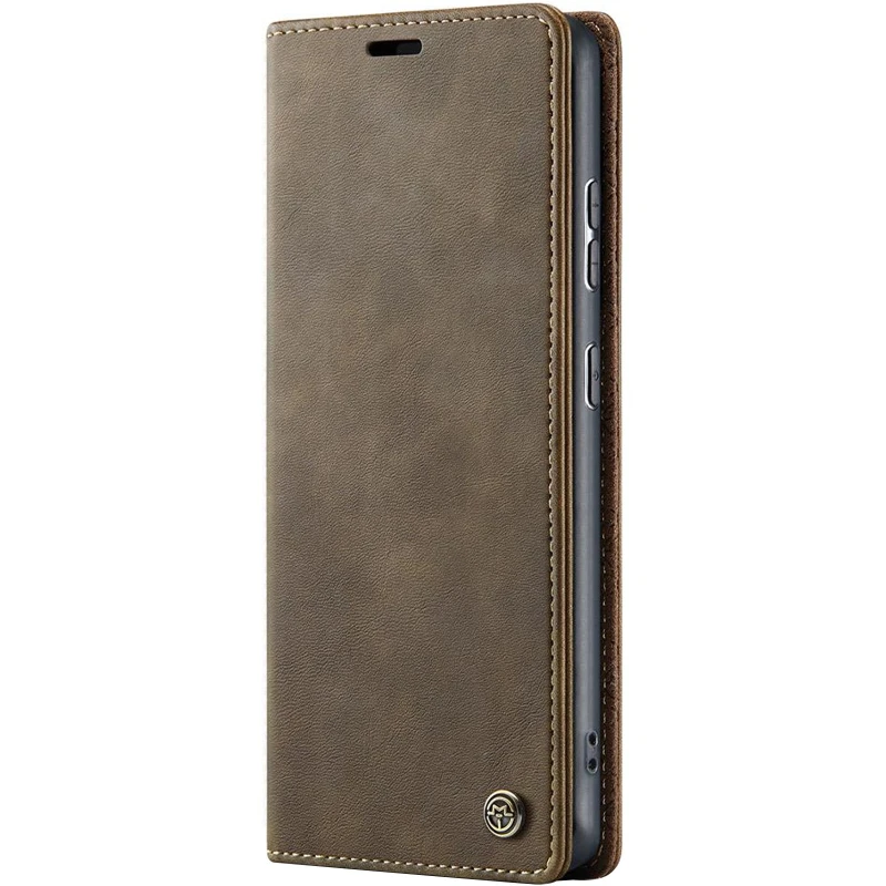 Шкіряний чохол-книжка CaseMe Velvet Matte для Xiaomi Redmi Note 15 Pro 4G – Coffee. Фото 1 з 5