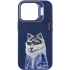 TPU+PC чохол з тваринами для Apple iPhone 15 (6.1") – Blue Wolf. Фото 3 з 7