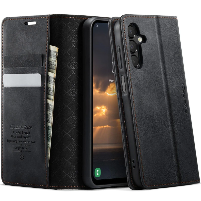Шкіряний чохол-книжка CaseMe Velvet Matte для Samsung Galaxy A26 5G – Black. Фото 2 з 5