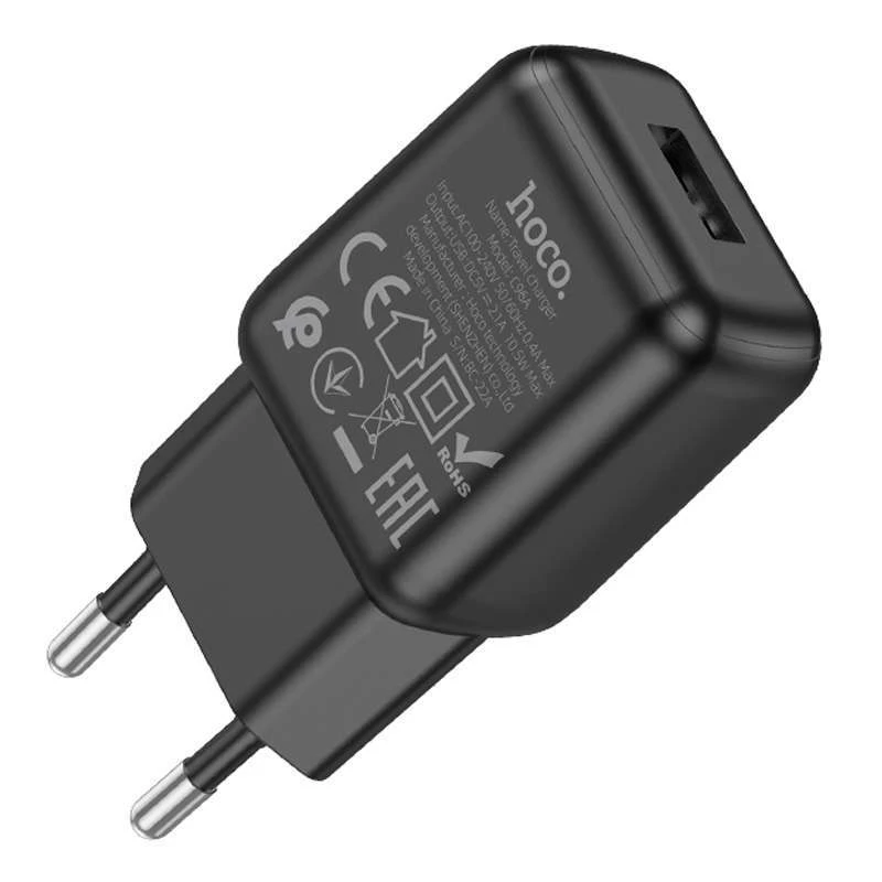 МЗП Hoco C96A (1USB/2.1A) – Black. Фото 3 з 4