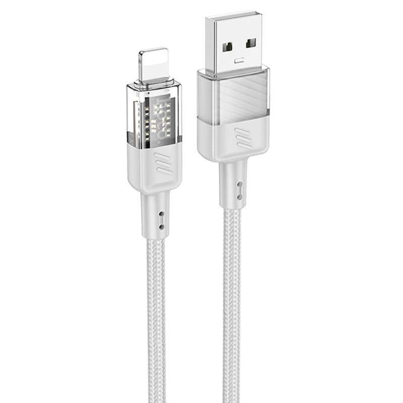 

Дата кабель Hoco U129 Spirit Transparent USB to Lightning 2,4A (1.2m) (Gray)